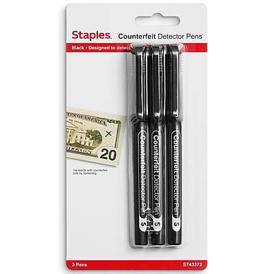 Staples Counterfeit Detector Pens (black)