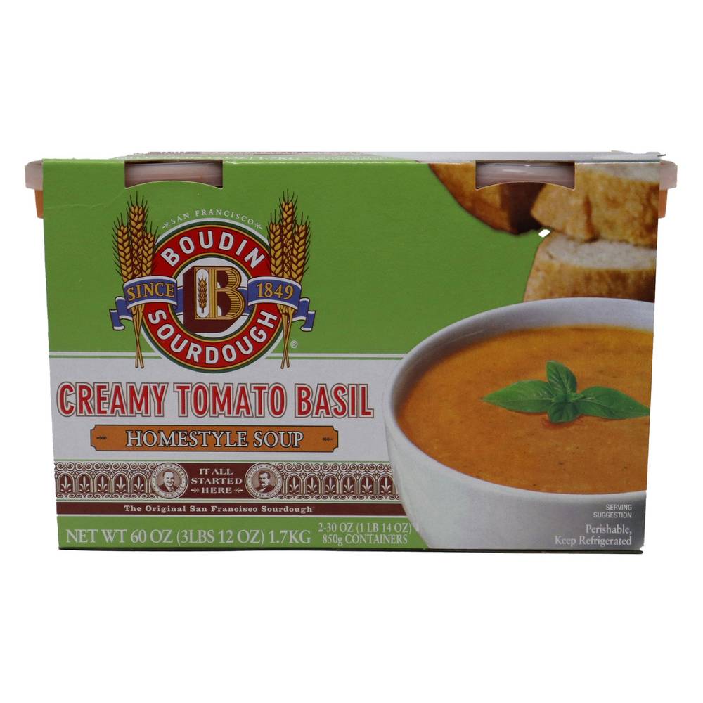 Boudin Creamy Tomato Basil Soup, 30 oz, 2-count