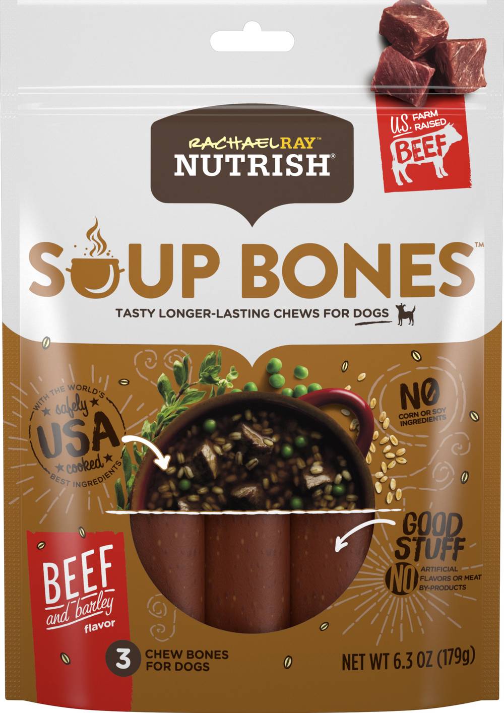 Nutrish Soup Bones Beef and Barley Dog Chews (6.3 oz)