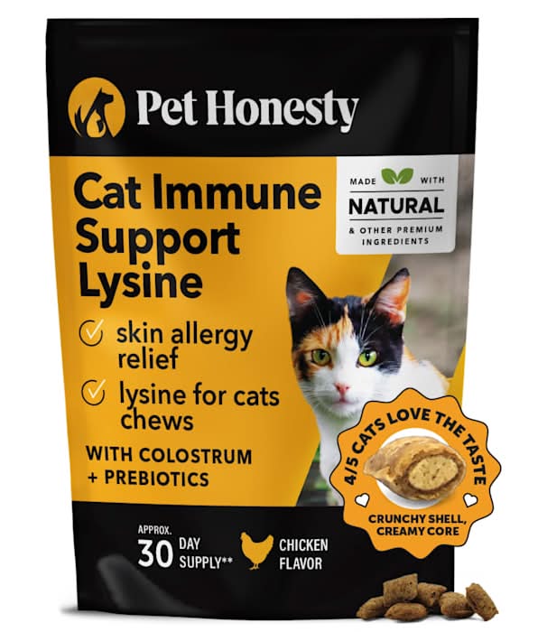 Pet Honesty Immune Support Lysine Dual Texture Supplements for Cats, 3.7 oz.