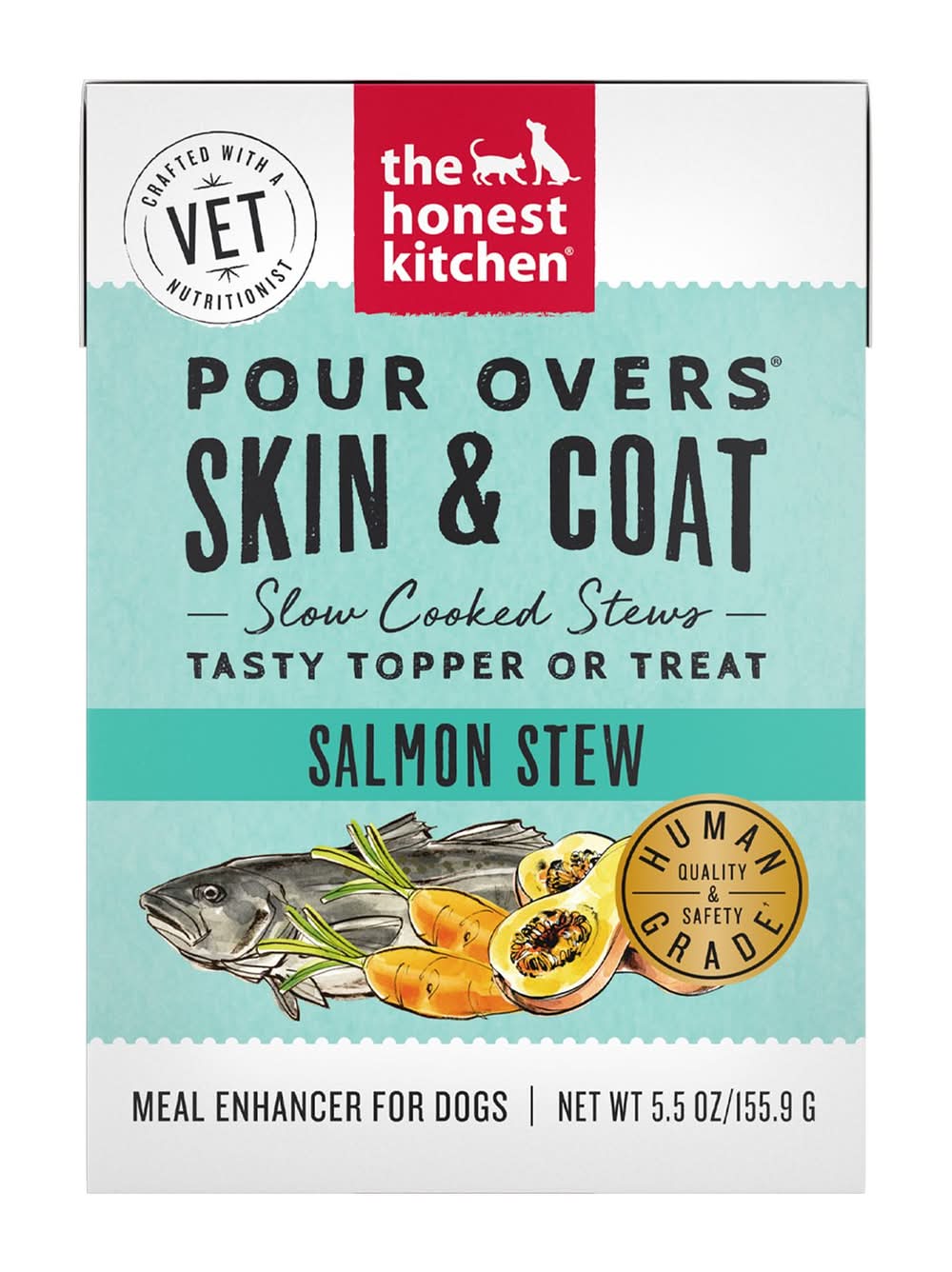 The Honest Kitchen Pour Overs Skin & Coat All Life Stages Wet Dog Food Topper - Salmon Stew (Flavor: Salmon, Size: 5.5 Oz)