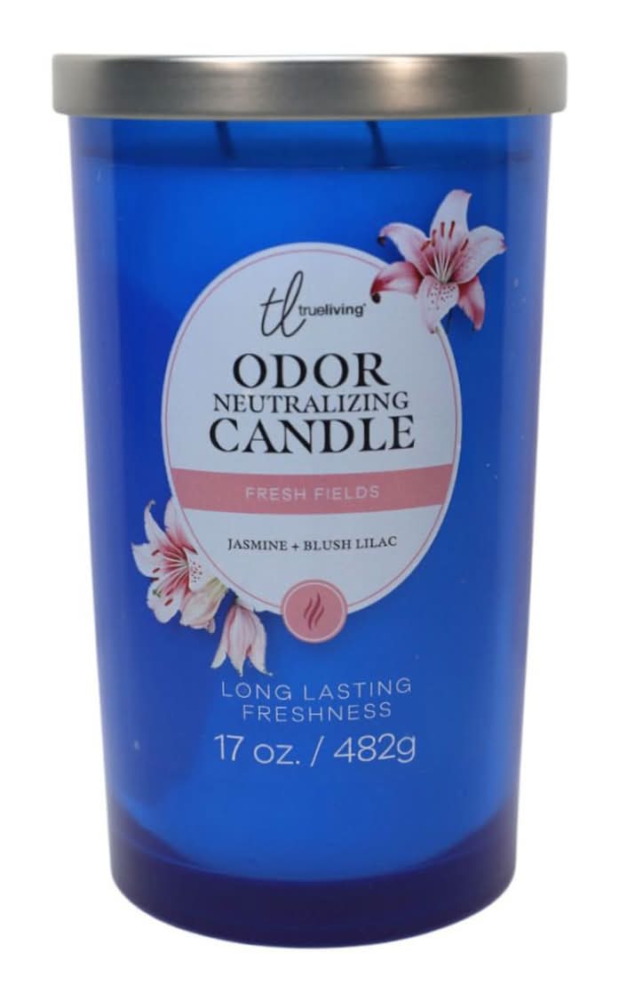 True Living Odor Neutralizing Candle, Jasmine-Blush Lilac (17 oz)