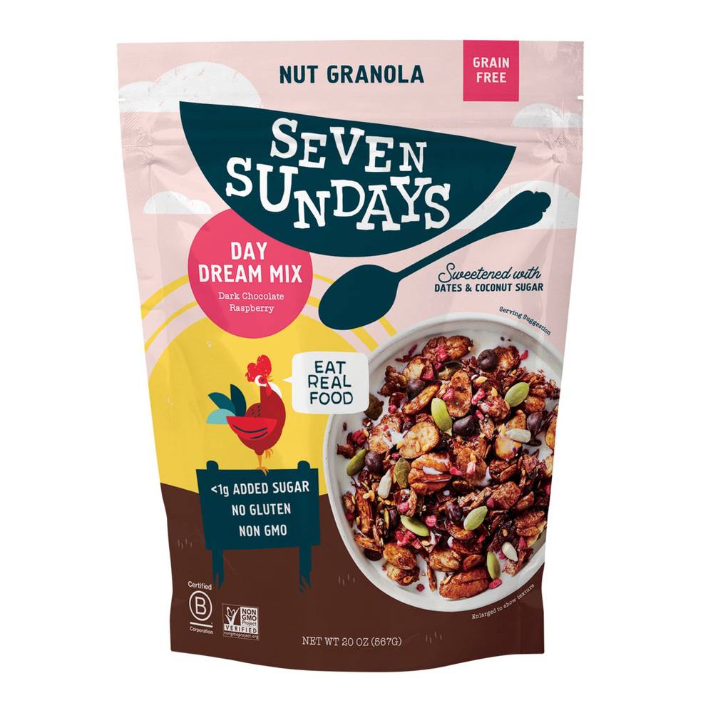 Seven Sundays Dark Chocolate Raspberry Nut Granola, 20 oz