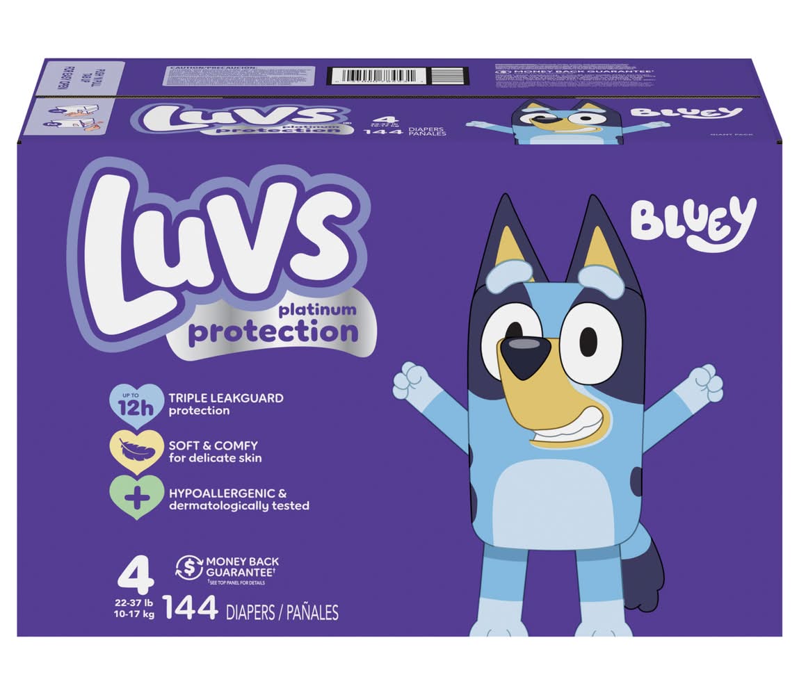 Luvs Triple Leakguards Extra Absorbent Diapers Size 4 (8.25 lbs)