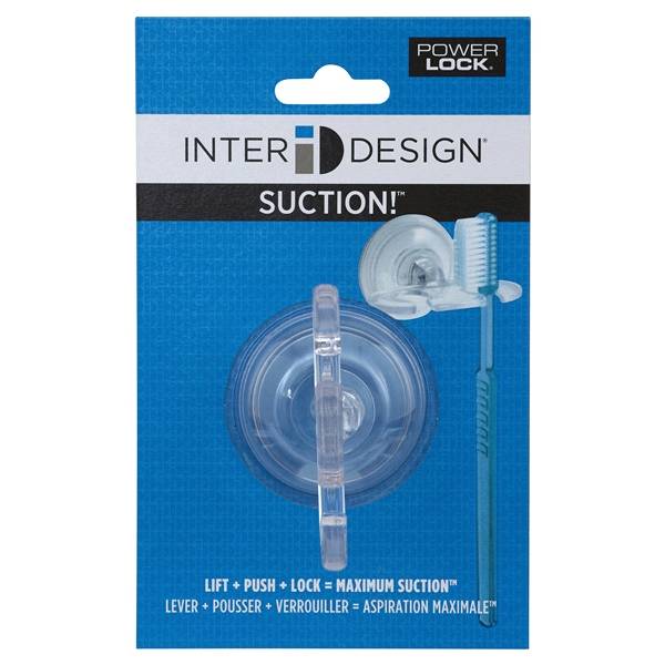 InterDesign Power Lock Suction Toothbrush Holder, Clear