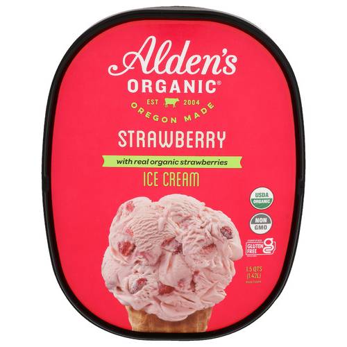 Alden's Organic Strawberry Ice Cream