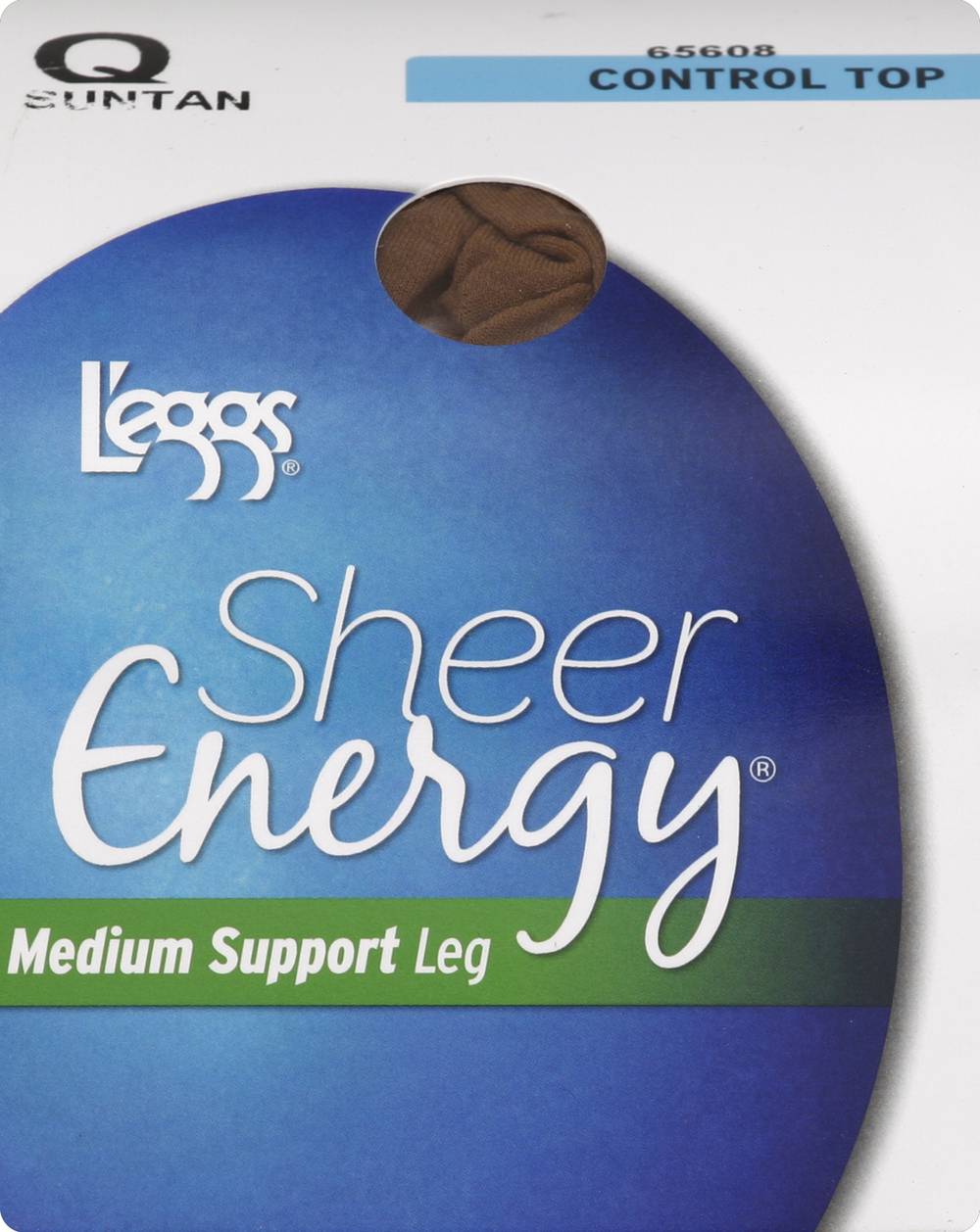 L'eggs Sheer Energy Medium Support Leg Pantyhose Suntan Q Size