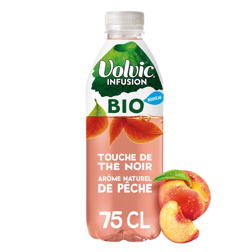 Volvic Infusion - Boisson aromatisée de thé noir, pêche (750ml)