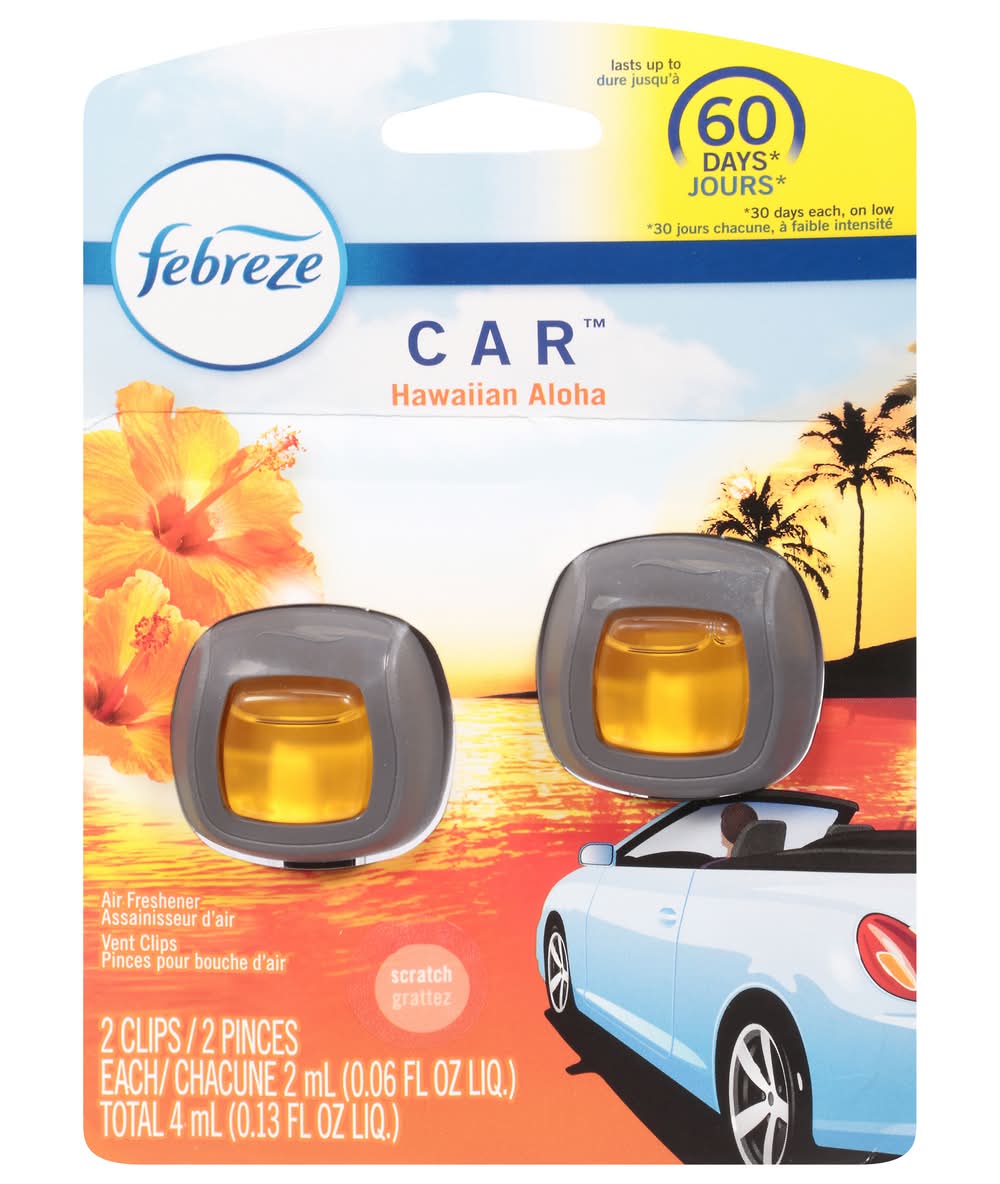 Febreze Hawaiian Aloha Car Air Freshener Vent Clips (0.13 fl oz)