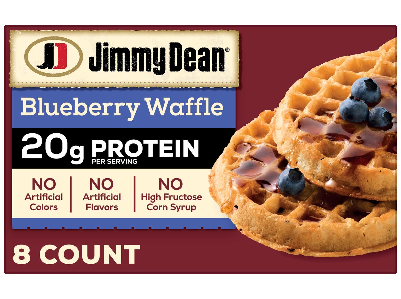 Jimmy Dean Protein Waffles, Blueberry (11.28 oz, 8 ct)