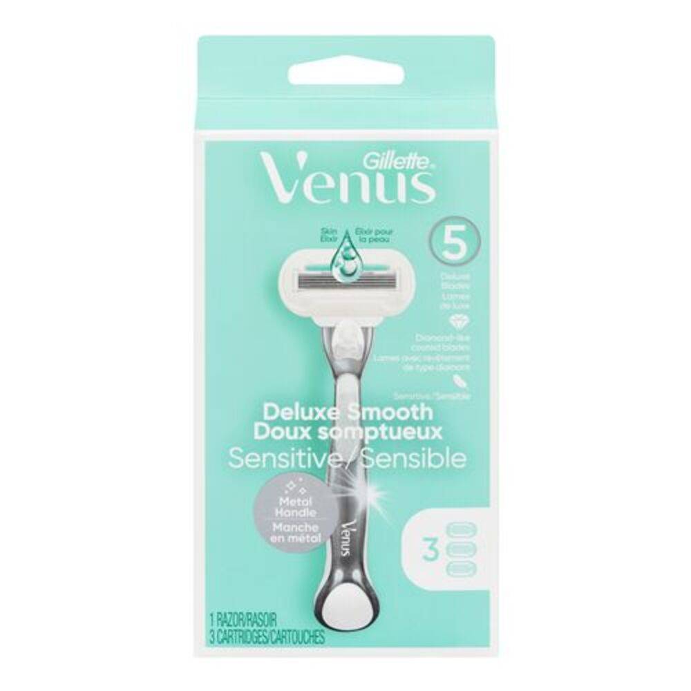 Gillette venus deluxe smooth sensible - deluxe smooth sensitive razor metal (1 set)