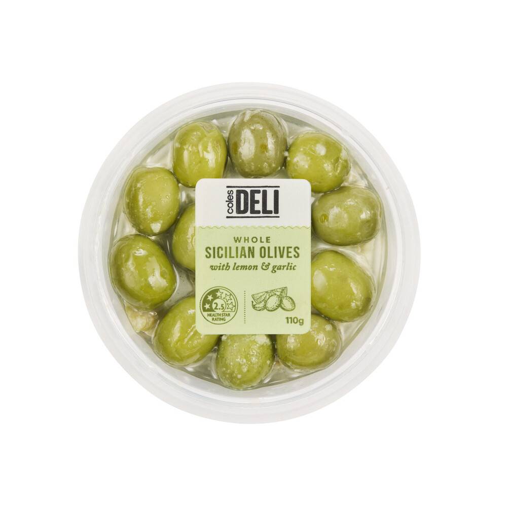 Coles Deli Sicilian with lemon & Garlic Olives