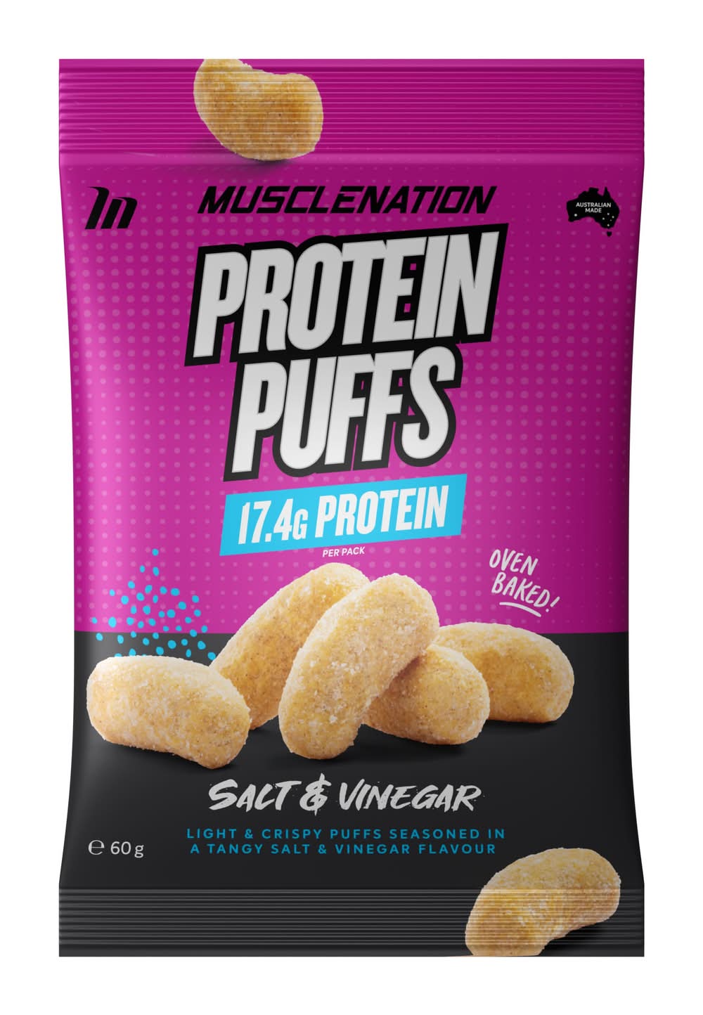Muscle Nation Protein Puffs Salt & Vinegar 60g