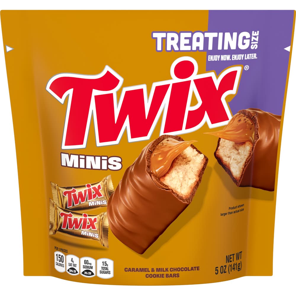 Twix Minis Candy Bars Treat Size, Caramel-Milk Chocolate (5 oz)