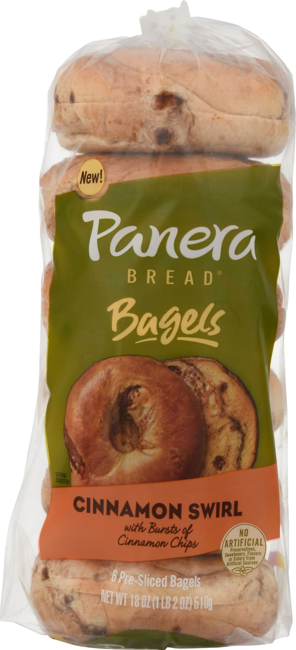 Panera Bread Pre Sliced Cinnamon Swirl Bagels (18 oz, 6 ct)