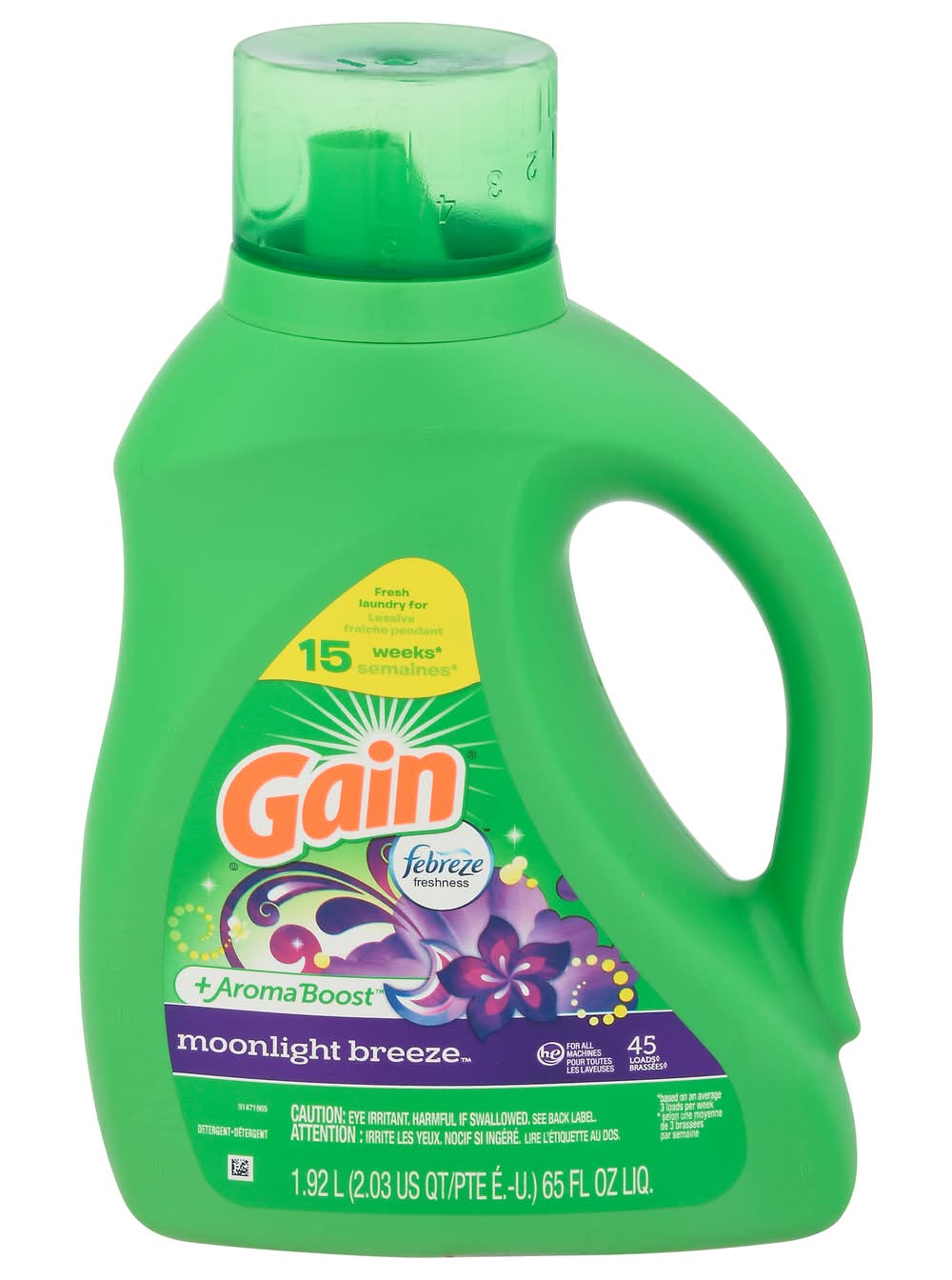 Gain Aroma Boost Detergent, Moonlight Breeze (65 fl oz)