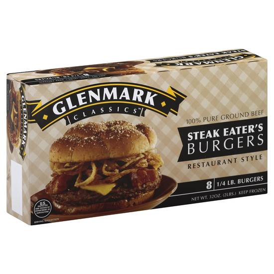 Glenmark Classic Steak Eater's Burgers (8 ct)