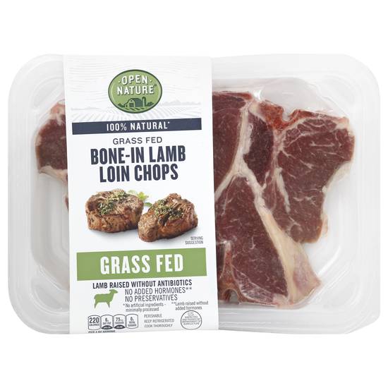 Open Nature 100% Natural Grass Fed Bone in Lamb Loin Chops