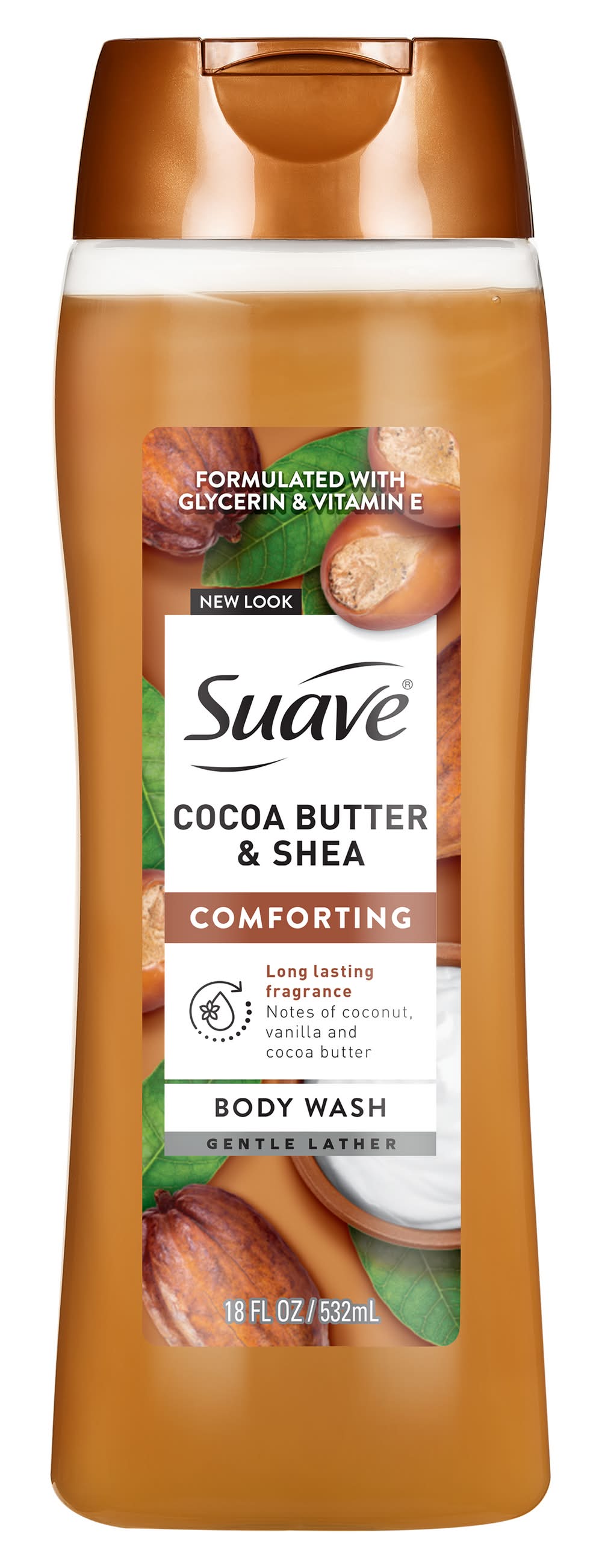 Suave Essentials Gentle Body Wash, Cocoa Butter Shea (18 fl oz)