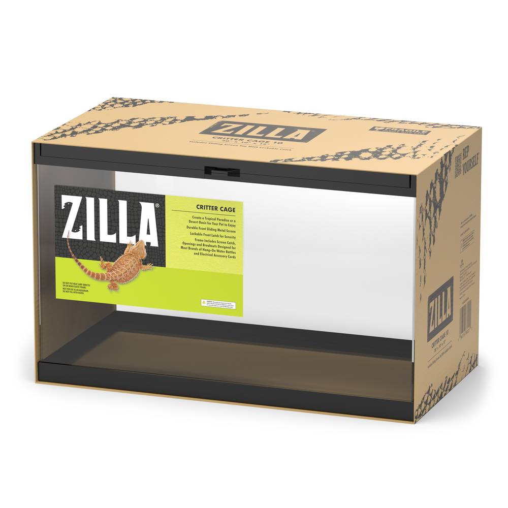 Zilla 10-gallon Critter Cage Enclosure (black)