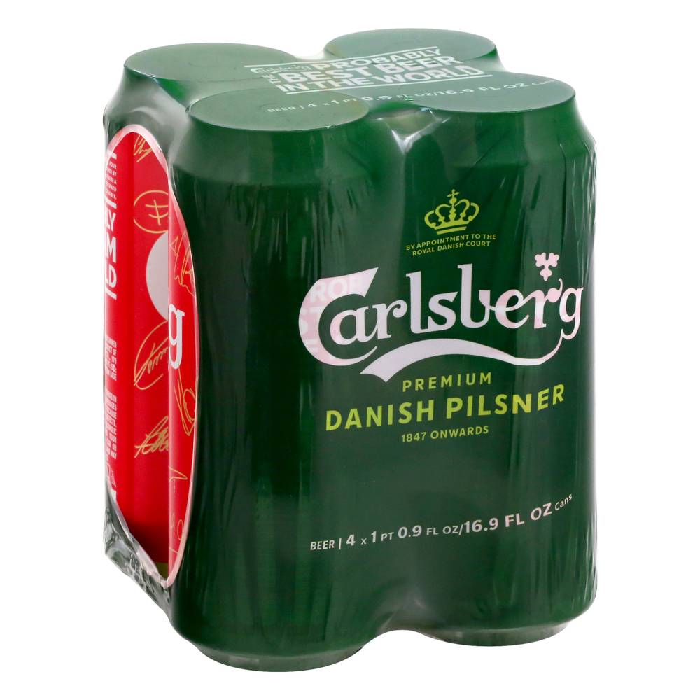 Carlsberg Premium Danish Pilsner Beer (4 x 16.9 fl oz)