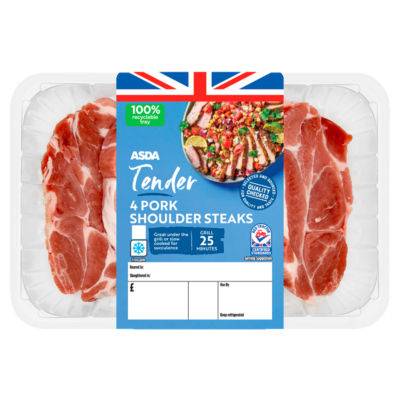 ASDA Tender Pork Shoulder Steaks (4 pack)