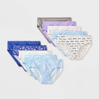Cat & Jack Girls' Dogs' Cotton Hipster Underwear, 12, Assorted (10 ct)