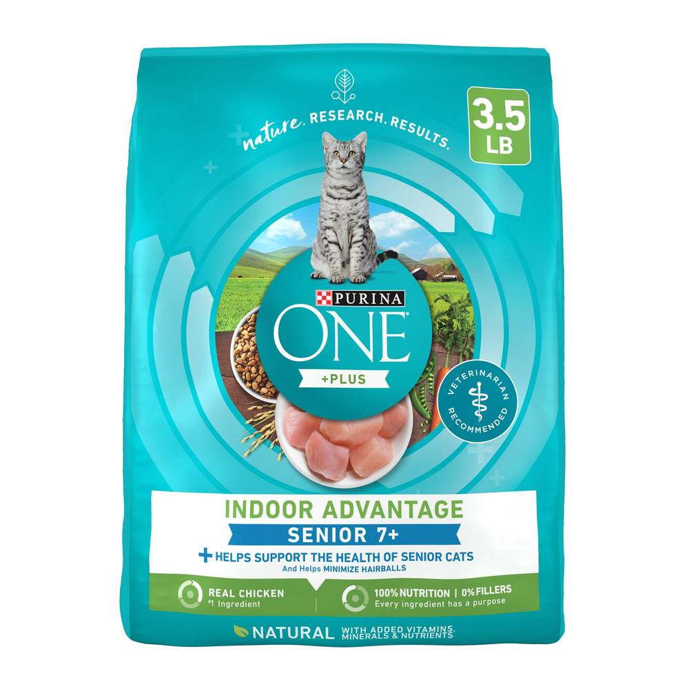 Purina ONE® +Plus Vibrant Maturity Senior Cat Dry Food - Chicken, Natural (Flavor: Chicken, Color: Assorted, Size: 3.5 Lb)
