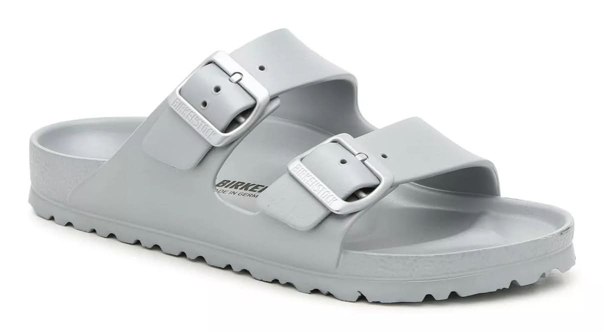 Birkenstock Arizona Essentials Eva Slide Sandal - Women'S (Silver Metallic Medium/Narrow - EU 37 / US Womens 6-6.5 / Mens 4-4.5)