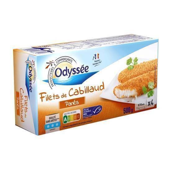 Filets de cabillaud panés - odyssee - 500.0g