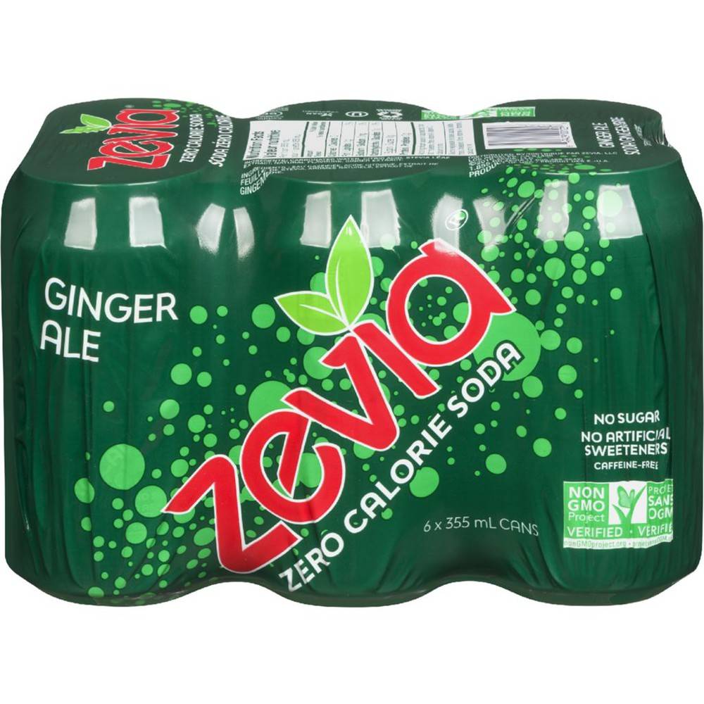 Zevia Zero Calorie Ginger Ale Soda (6 x 355 ml)