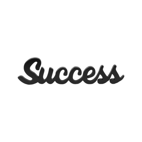 Anji Mountain Decorative ‘Success’ Sign, 3-3/4" x 14", Black