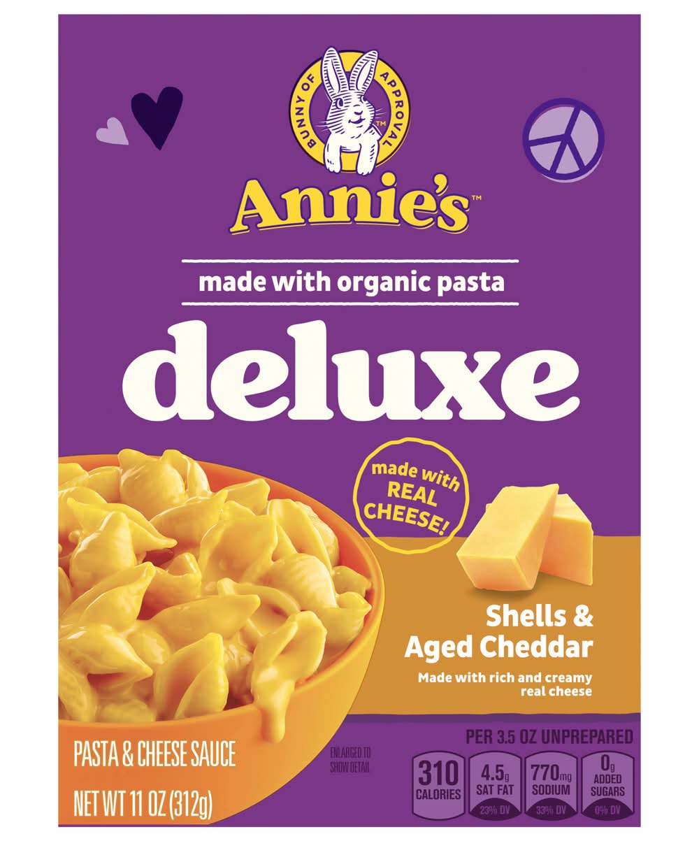 Annie's Deluxe Rich & Creamy Pasta & Cheese Sauce, Shells & Aged Cheddar (11 oz)