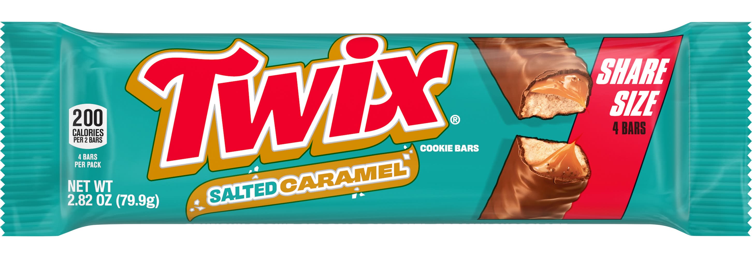 Twix Cookie Bars, Salted Caramel (2.82 oz, 4 ct)