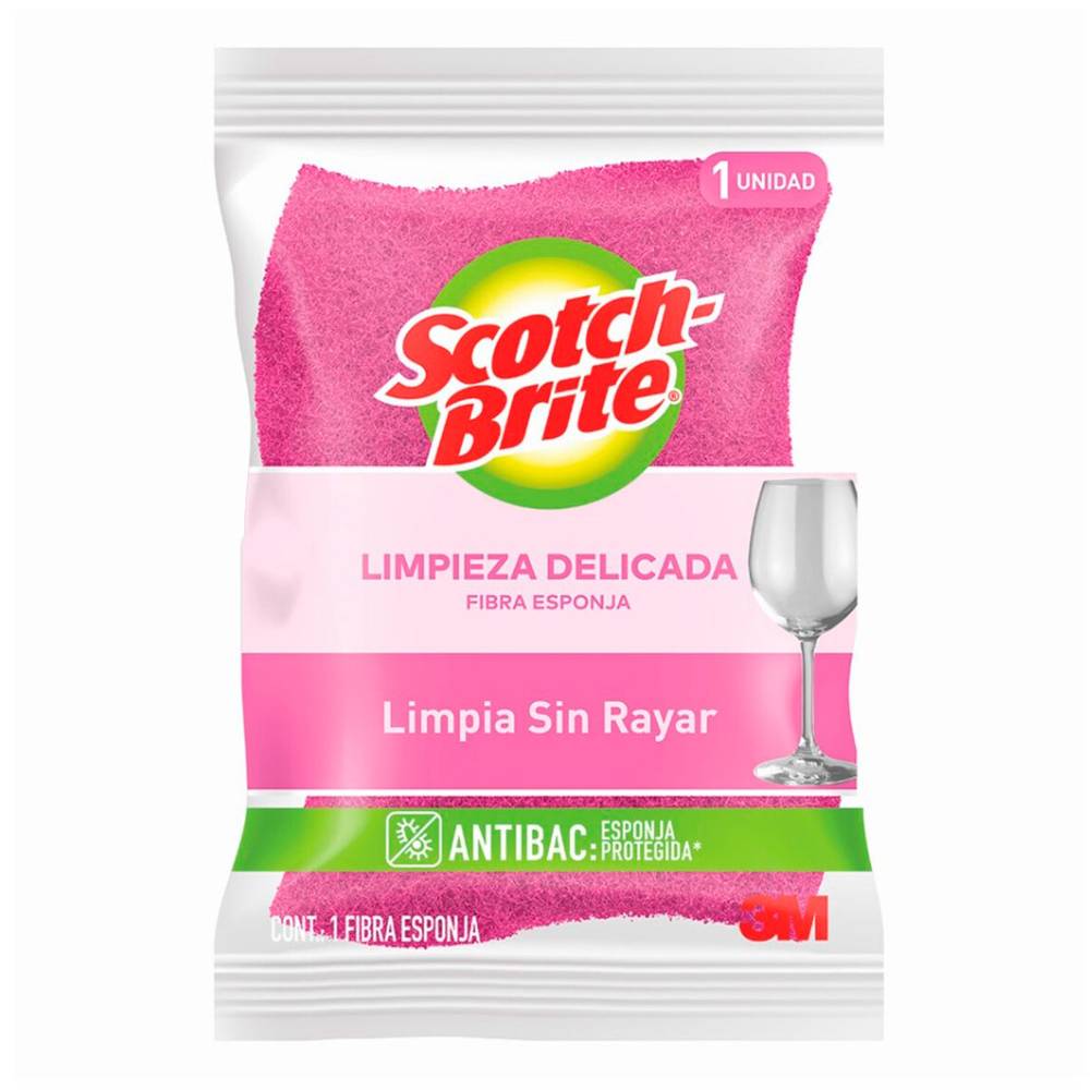Scotch-Brite · Cero rayas esponja de fibra, rosa