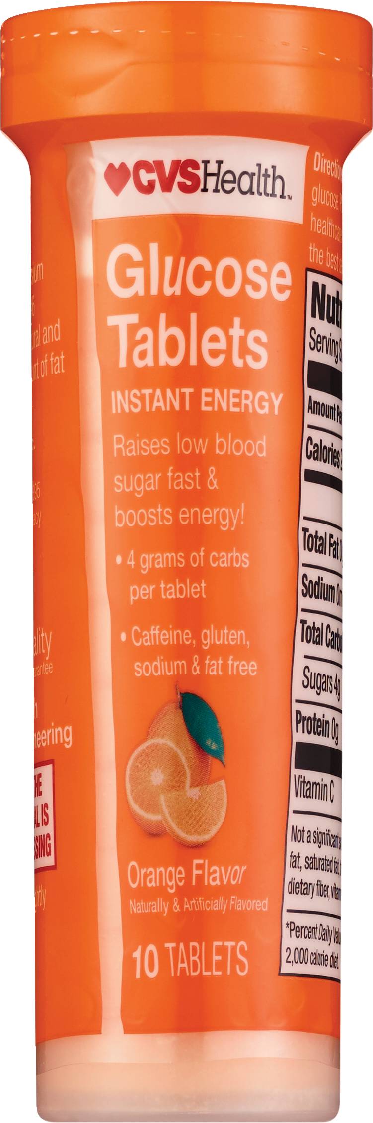 Cvs Health Glucose Tablets Orange, 10 Ct