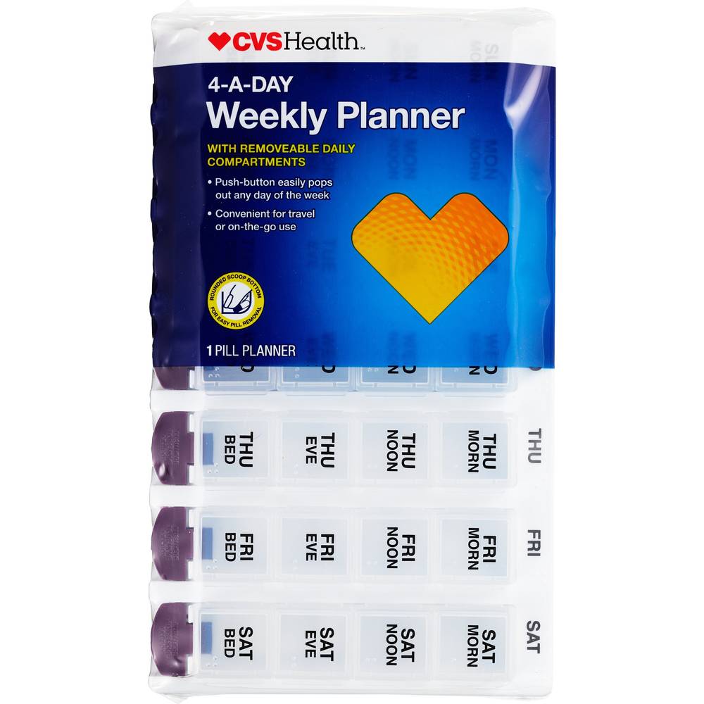 Cvs Health 4-A-Day Weekly Pill Planner