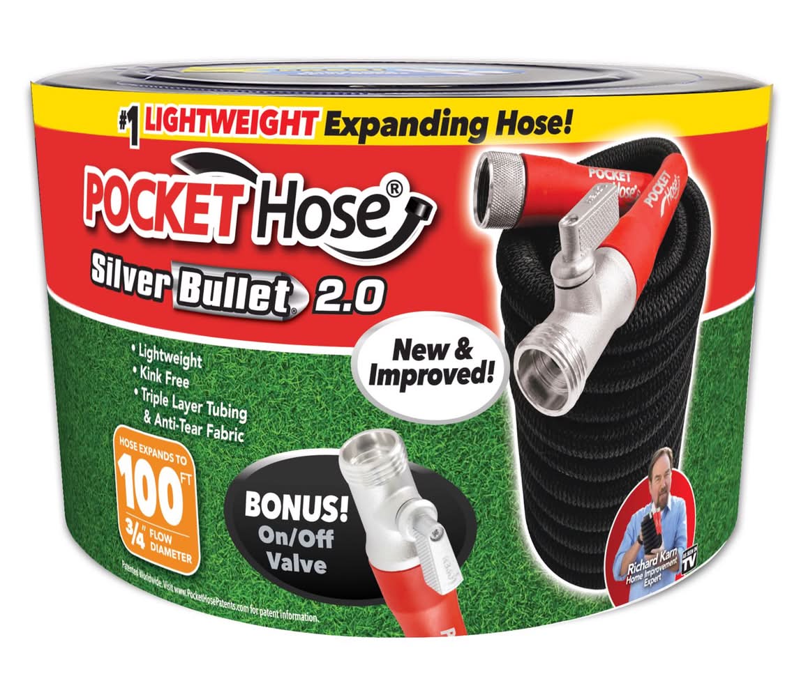 Pocket Hose Silver Bullet 2.0 3/4 In. D X 100 Ft. L Medium Duty Expandable Flexible Garden Hose