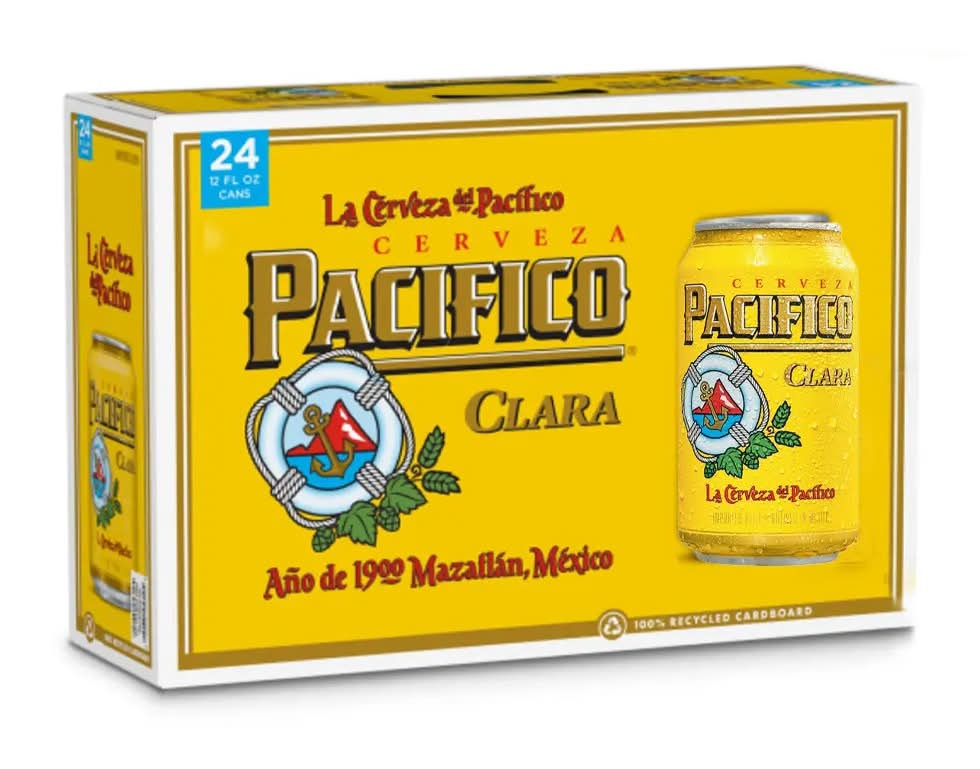 La Cerveza Pacifico Clara Lager Beer - 24 Pack