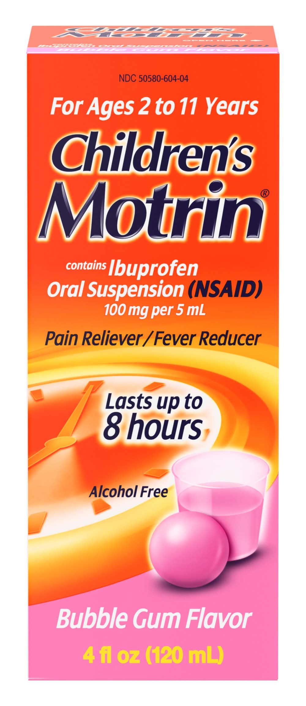Motrin Pain & Fever Reducer For Ages 2 To 11 Years, Bubble Gum (4 fl oz)