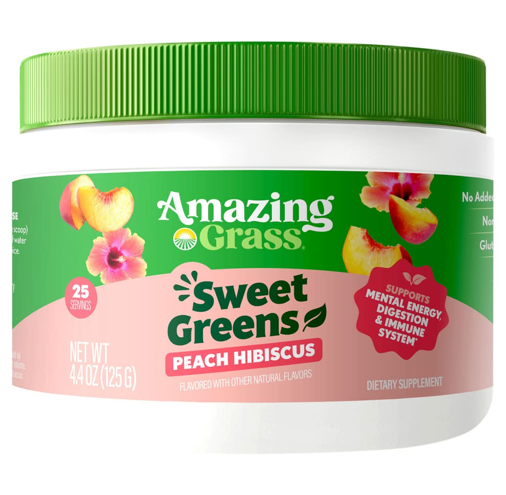 Amazing Grass Sweet Greens Dietary Supplement, Peach Hibiscus (4.4 oz)