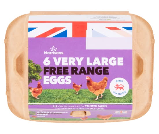 Morrisons Very Large, Free Range Eggs (6 pack)