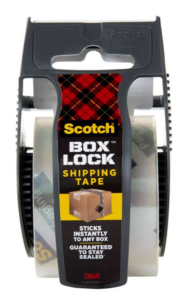 3M Scotch Box Lock 1.88 In. W X 22.2 Yd L Shipping Tape With Dispenser