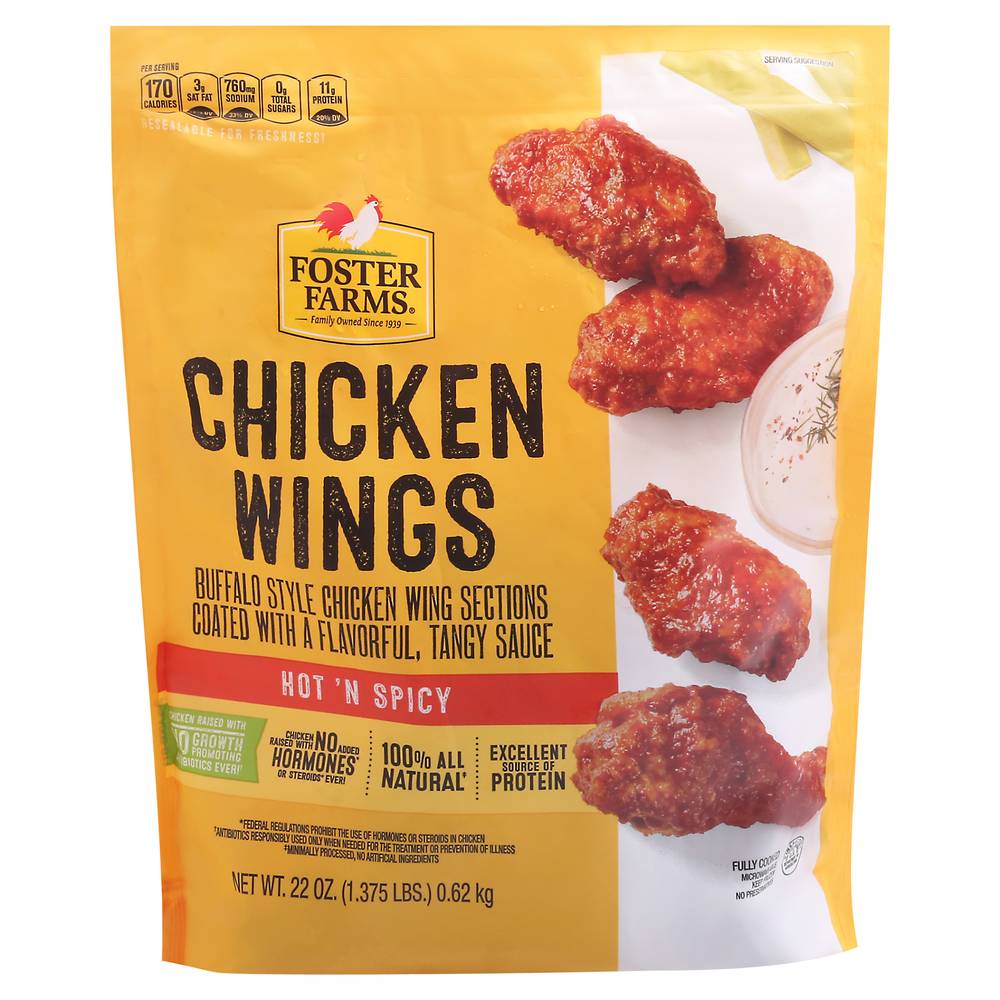 Foster Farms Hot'n Spicy Chicken Wings (tangy sauce)