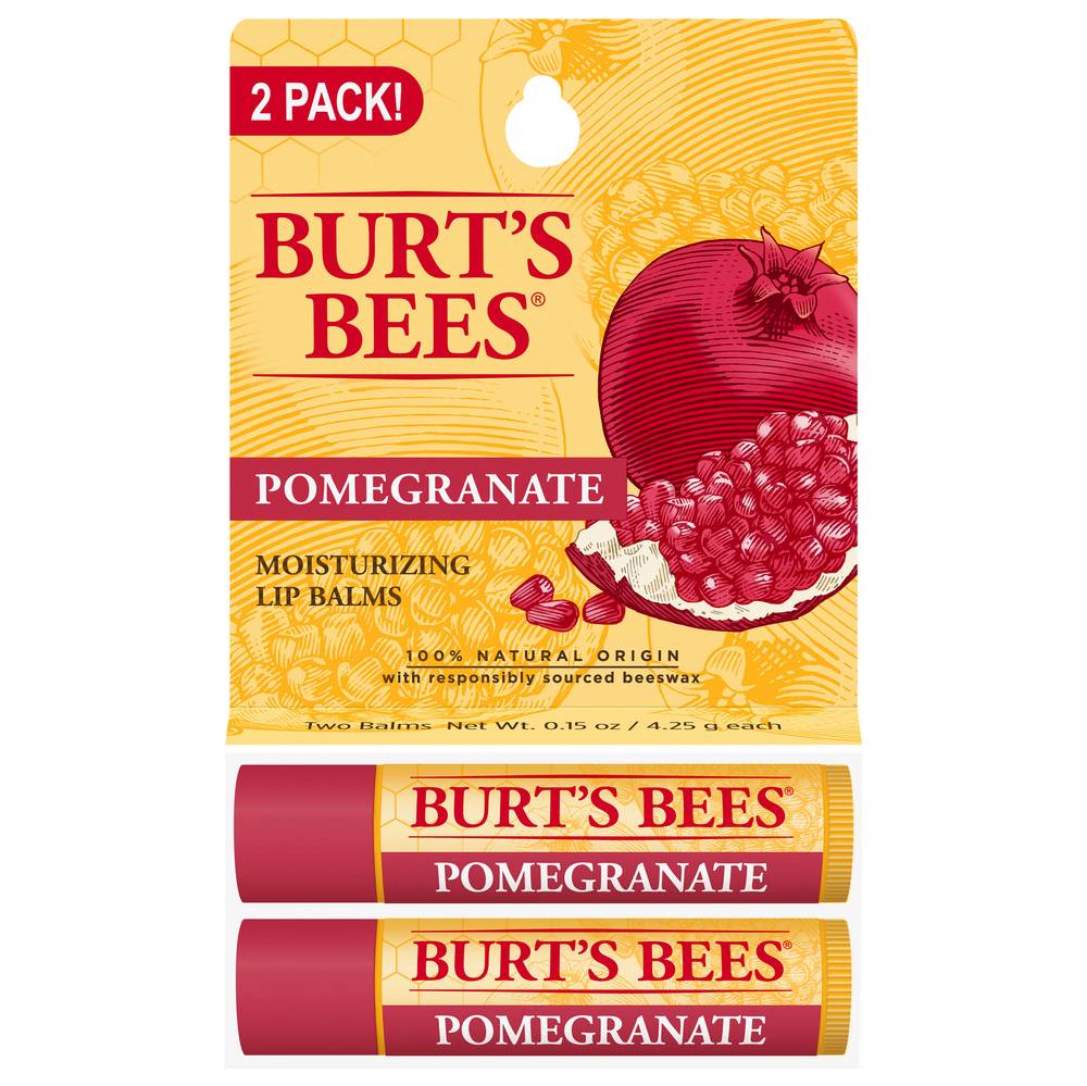 Burt's Bees Moisturizing Pomegranate Lip Balms (2 ct)