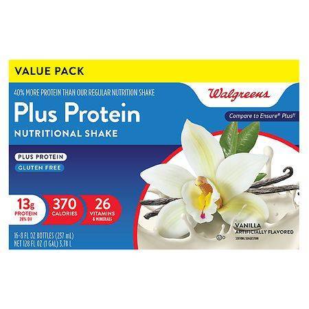 Walgreens Regular Plus Protein Nutritional Shake (16 ct, 8 floz)