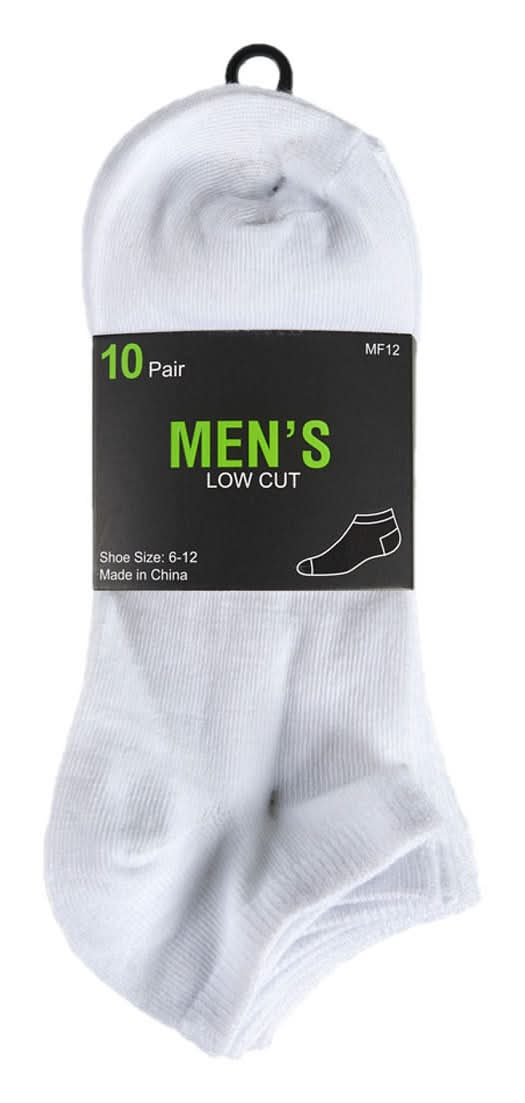 Low Cut Socks, Men, 6-12 in, Assorted (12 ct)