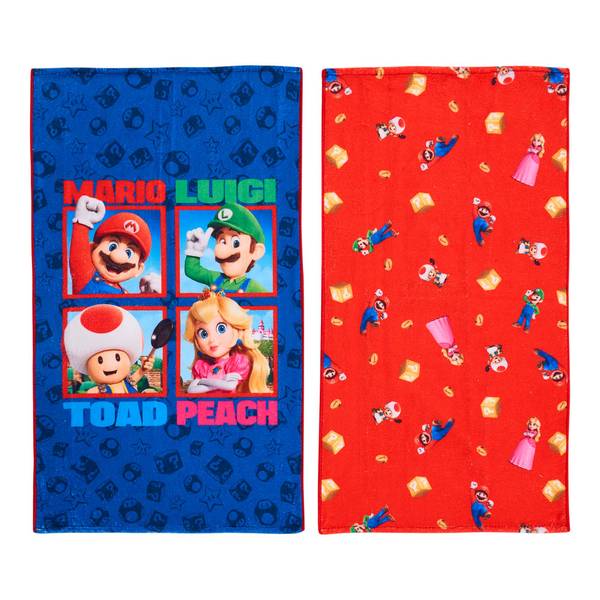 Set de Toallas de Manos Mario Bros Azul 1 Pz