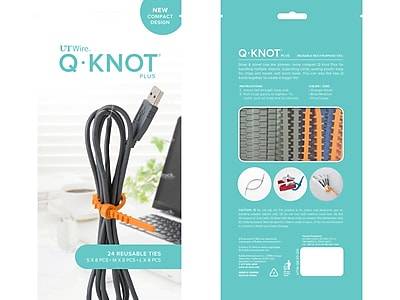 UT Wire Q Knot Plus Cable Ties, Orange/Blue/Gray, 24/Pack (UTW-QP24-02)
