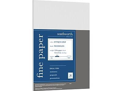 Southworth Techweave Business Multi-Use Print & Copy Paper, Letter Size (8 1/2" x 11"), antique gray